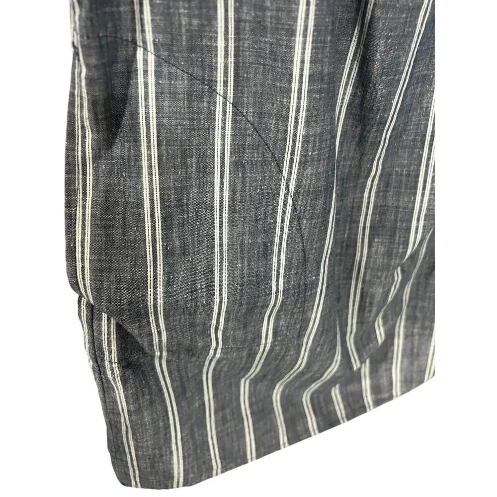 J. Crew Striped Cotton Dress Size Small Cold Shoulder with Pockets